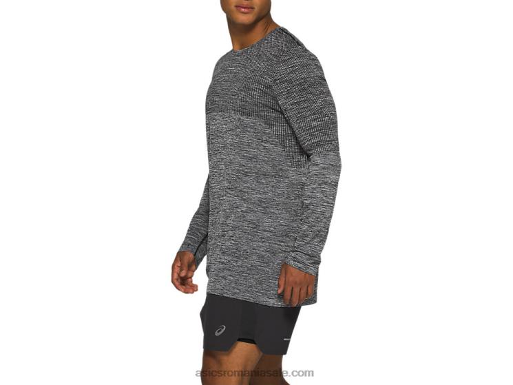 Asics negru de performanță mânecă lungă fără sudură pentru bărbați ZF4642048