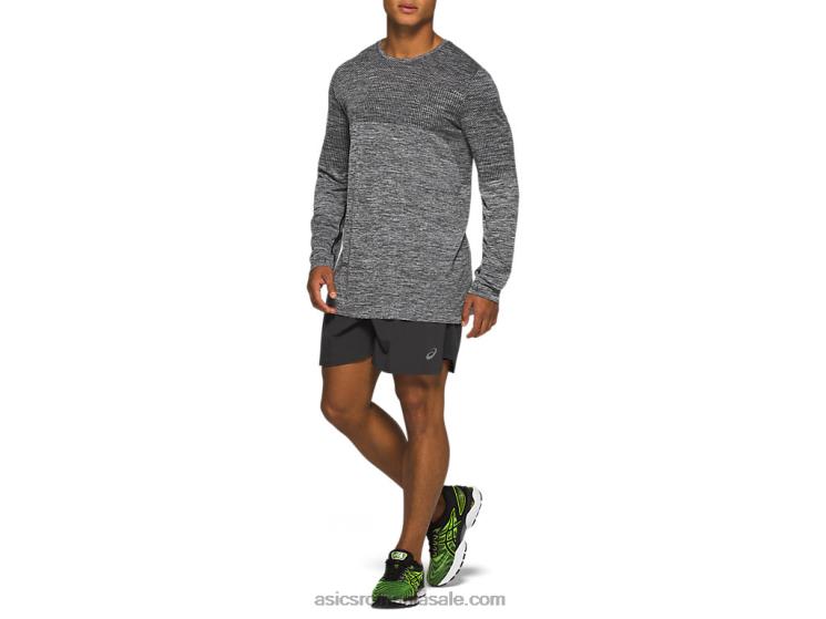 Asics negru de performanță mânecă lungă fără sudură pentru bărbați ZF4642048