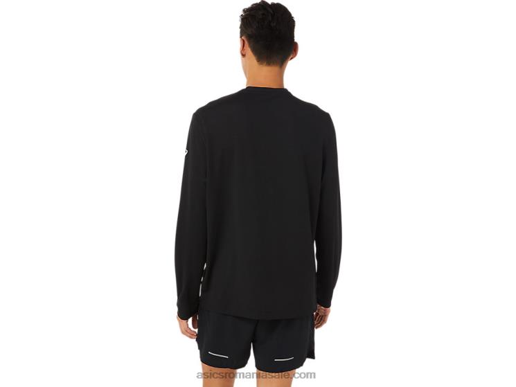 Asics negru de performanță mânecă lungă lam ready-set ii pentru bărbați ZF4641638