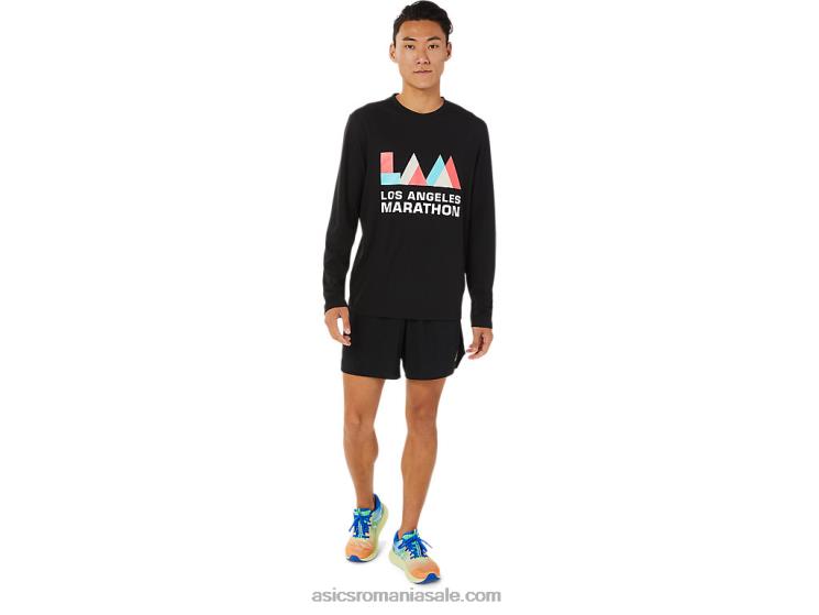 Asics negru de performanță mânecă lungă lam ready-set ii pentru bărbați ZF4641638