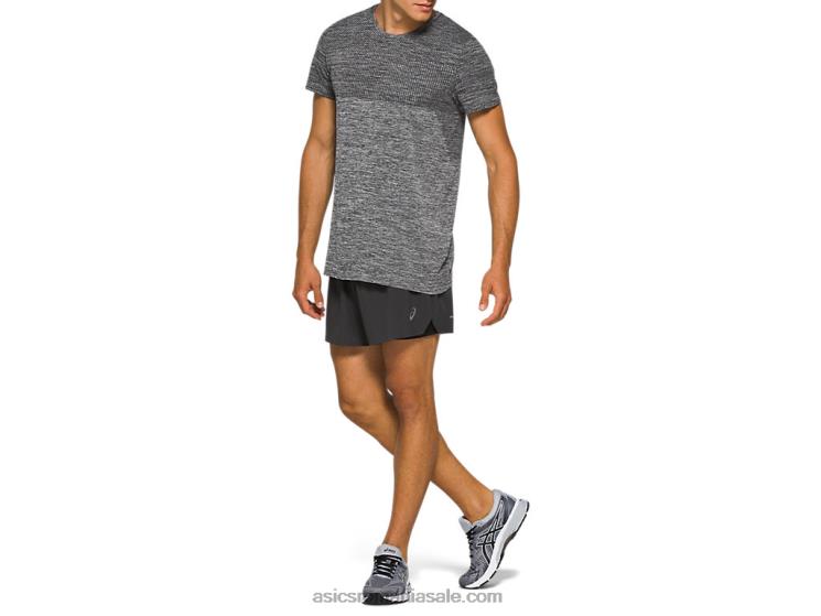 Asics negru de performanță mânecă scurtă fără sudură pentru bărbați ZF4642047