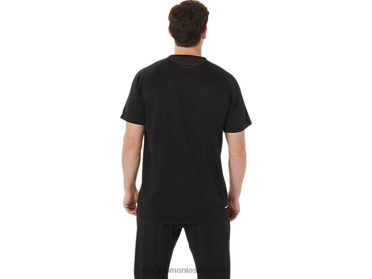 Asics negru de performanță top activ cu mânecă scurtă pentru bărbați ZF464753