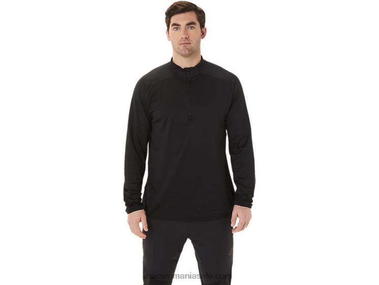 Asics negru de performanță top bărbați actibreeze jacquard cu fermoar 1/2 ZF464760