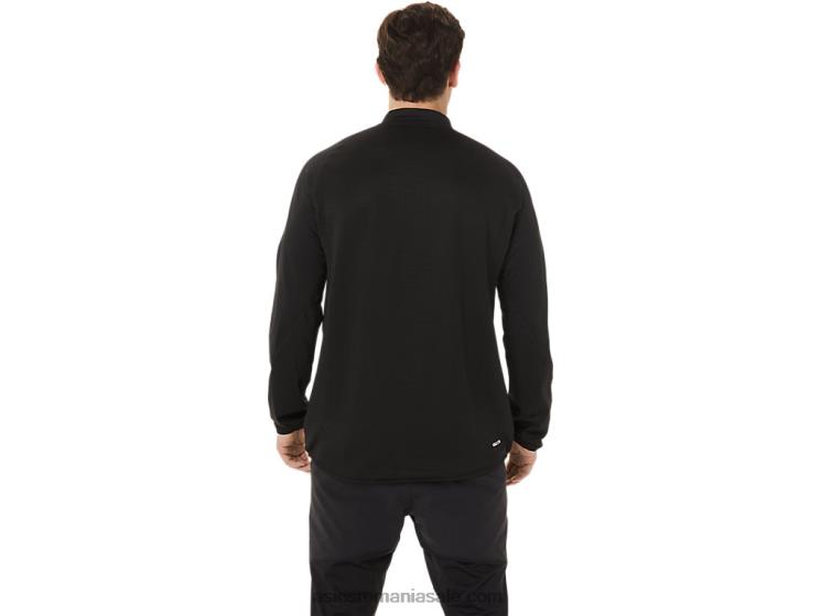 Asics negru de performanță top bărbați actibreeze jacquard cu fermoar 1/2 ZF464760