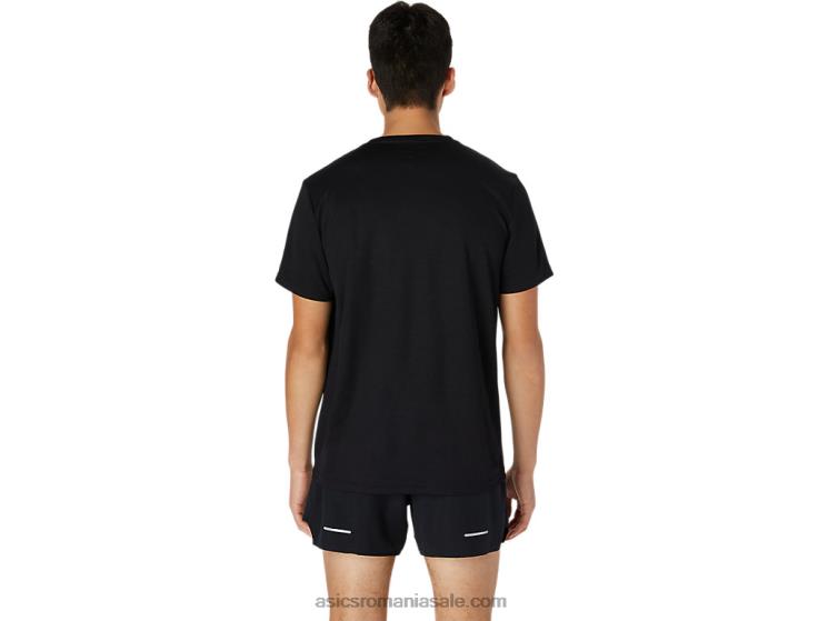 Asics negru de performanță top cu mânecă scurtă cu imprimeu logo ZF4641761