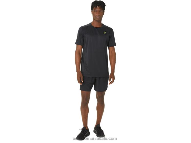 Asics negru de performanță top cu mânecă scurtă din plasă lite-show ZF464120