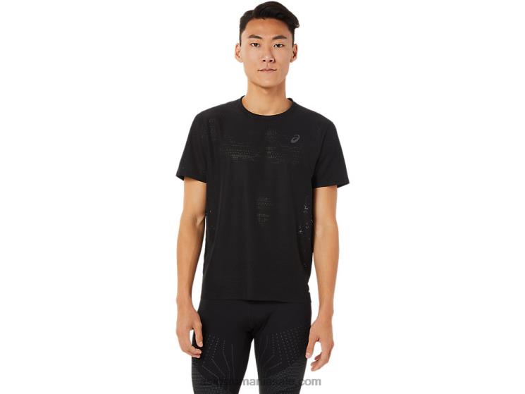 Asics negru de performanță top cu mânecă scurtă ventilate actibreeze pentru bărbați ZF4641390