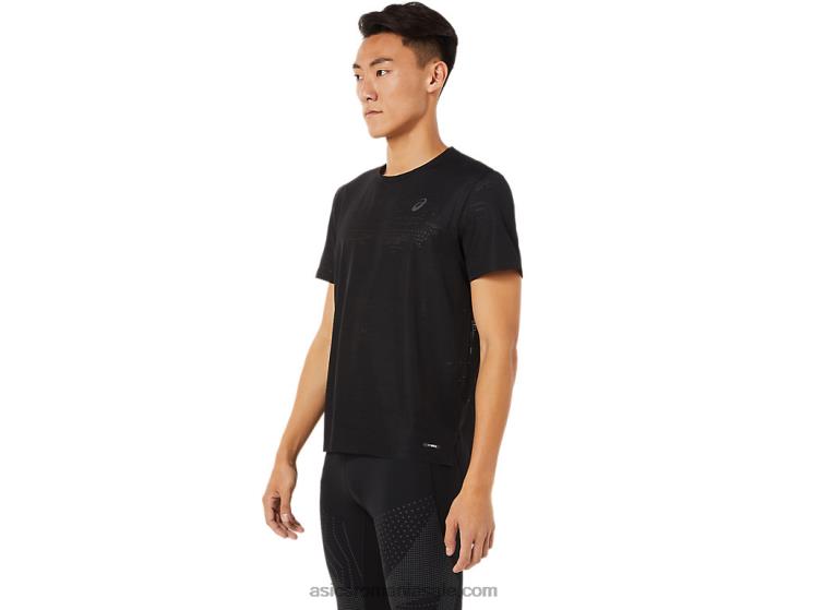 Asics negru de performanță top cu mânecă scurtă ventilate actibreeze pentru bărbați ZF4641390