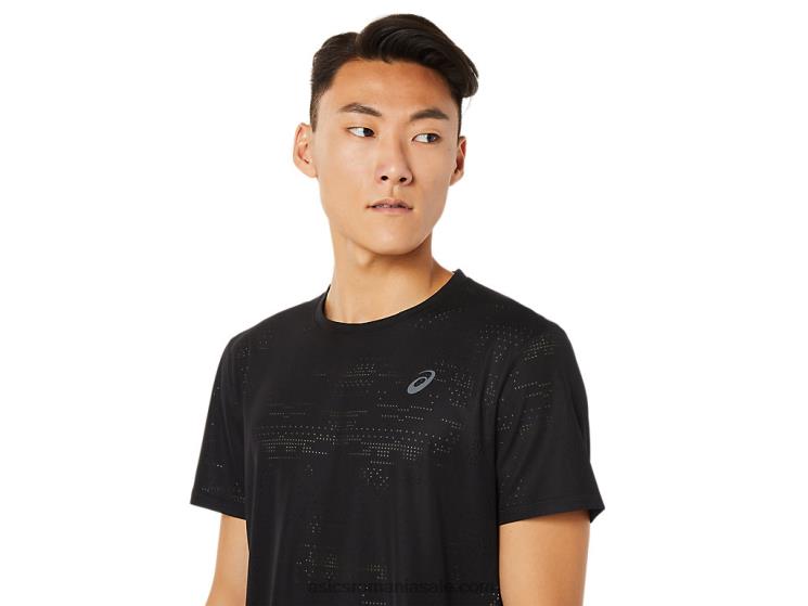 Asics negru de performanță top cu mânecă scurtă ventilate actibreeze pentru bărbați ZF4641390