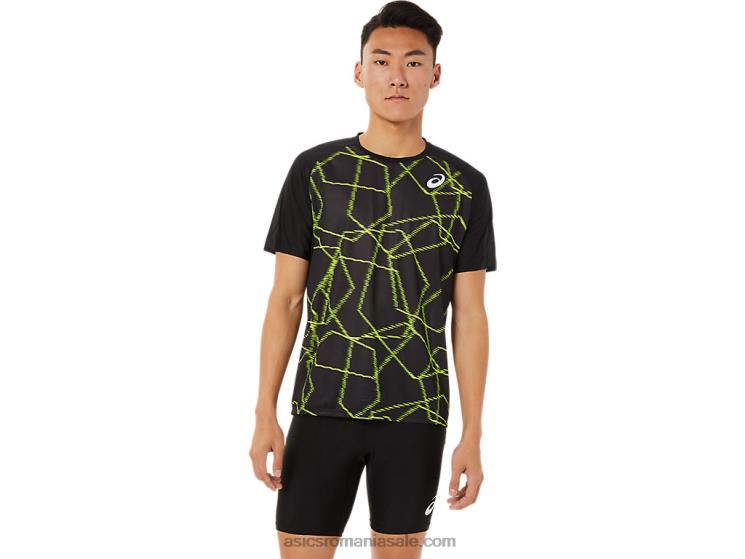 Asics negru de performanță top lejer cu mânecă scurtă pentru bărbați ZF4641444