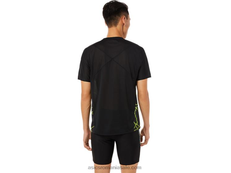 Asics negru de performanță top lejer cu mânecă scurtă pentru bărbați ZF4641444