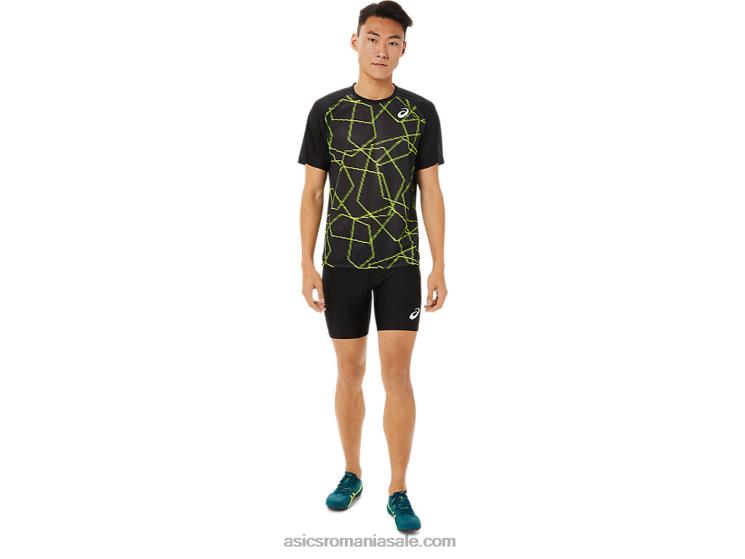 Asics negru de performanță top lejer cu mânecă scurtă pentru bărbați ZF4641444