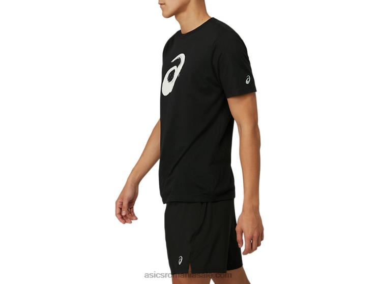 Asics negru de performanță tricou cu mânecă scurtă cu pensulă ZF4642075