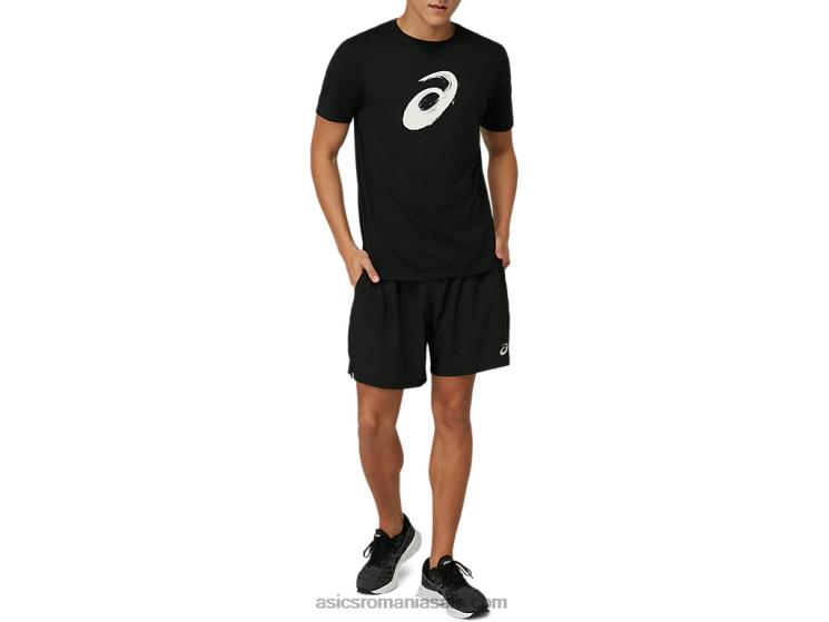 Asics negru de performanță tricou cu mânecă scurtă cu pensulă ZF4642075