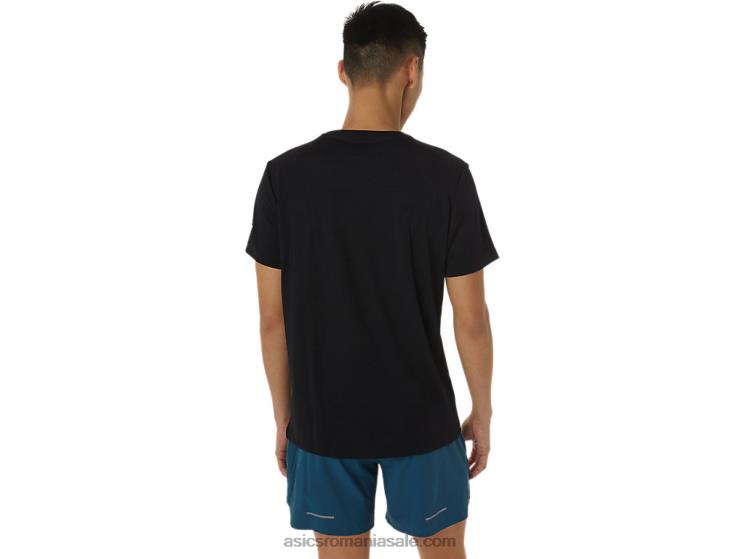 Asics negru de performanță tricou grafic cu mânecă scurtă ZF4641380