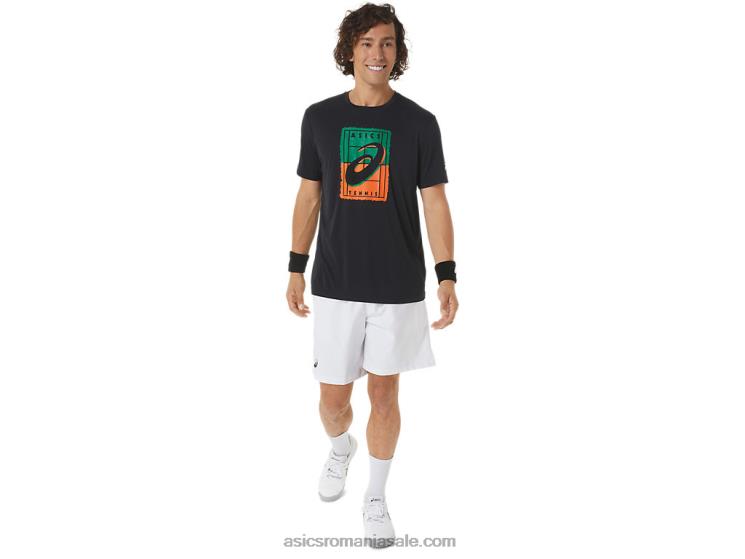 Asics negru de performanță tricou grafic pentru bărbați Court gs ZF464450