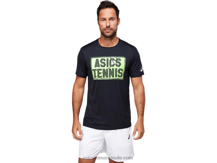 Asics negru de performanță tricou grafic pentru bărbați ZF4641791