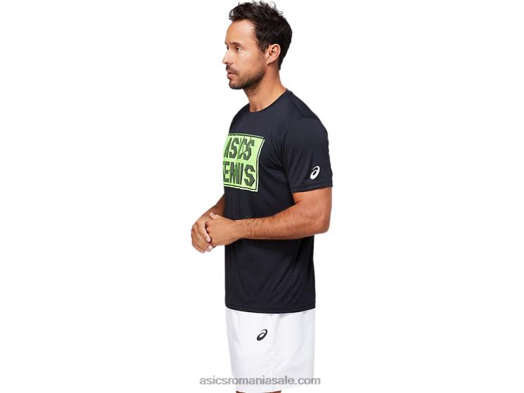 Asics negru de performanță tricou grafic pentru bărbați ZF4641791