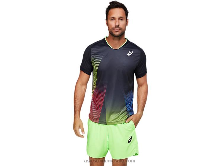 Asics negru de performanță tricou grafic pentru bărbați ZF4641830