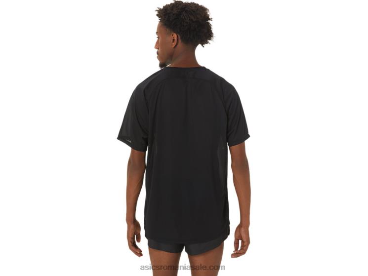 Asics negru de performanță/verde șoaptă top cu mânecă scurtă pentru bărbați cj-line ZF464255