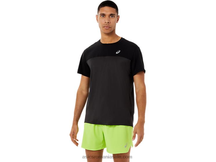 Asics negru performant/gri grafit top cu mânecă scurtă pentru bărbați ZF4641396