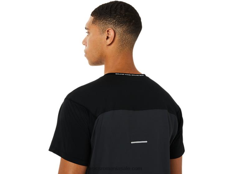 Asics negru performant/gri grafit top cu mânecă scurtă pentru bărbați ZF4641396