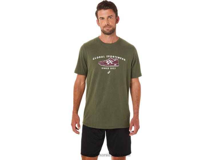 Asics pânză de măsline Tricou sport din 1977 ZF4641654