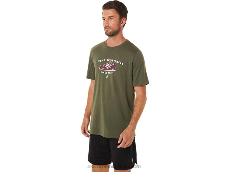 Asics pânză de măsline Tricou sport din 1977 ZF4641654
