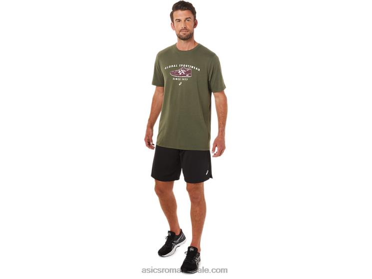 Asics pânză de măsline Tricou sport din 1977 ZF4641654