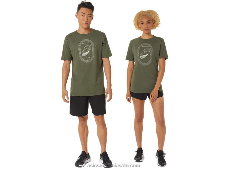 Asics pânză de măsline spirală un tricou de atletism ZF4641267