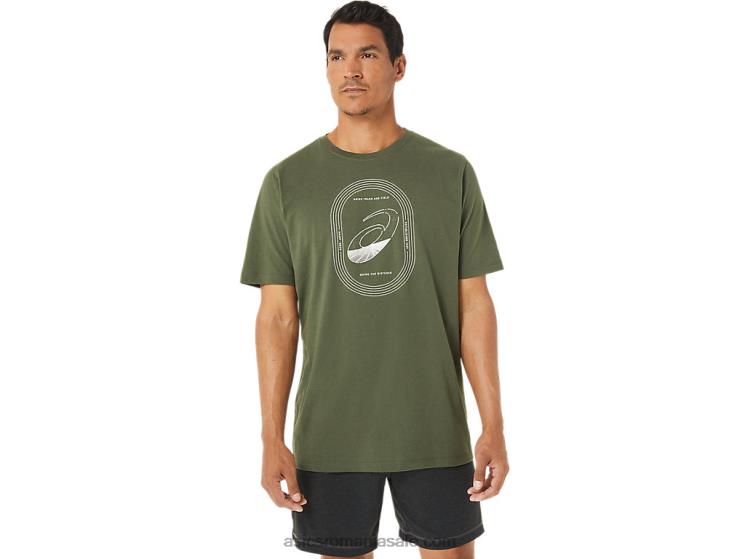 Asics pânză de măsline spirală un tricou de atletism ZF4641267