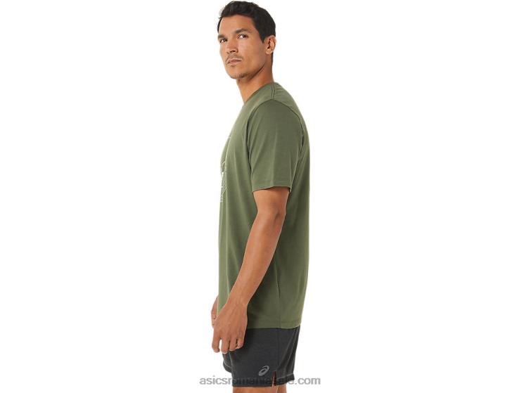 Asics pânză de măsline spirală un tricou de atletism ZF4641267