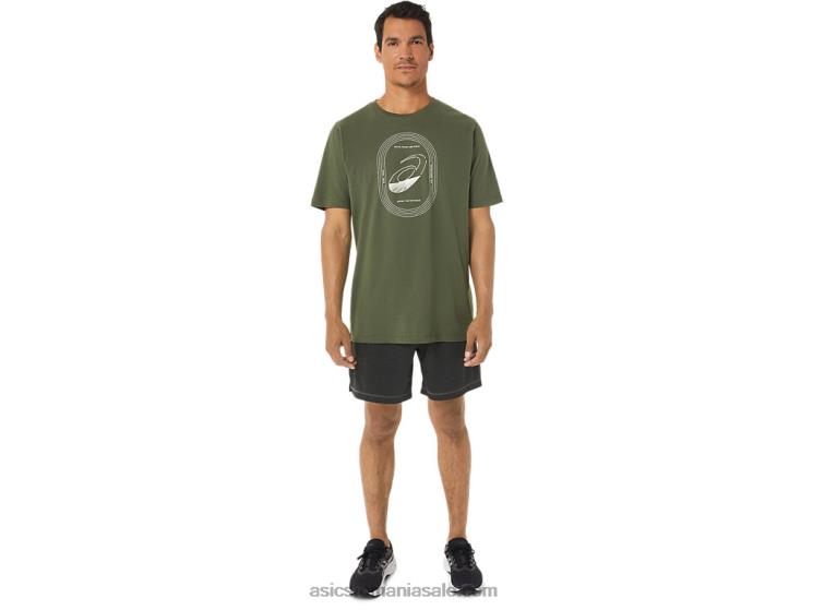 Asics pânză de măsline spirală un tricou de atletism ZF4641267
