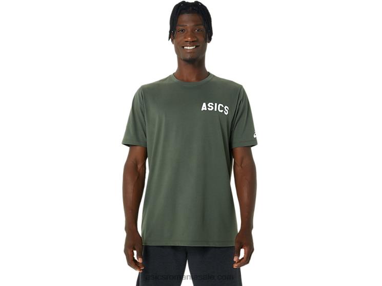Asics pânză de măsline tricou cu dungi sunrise ZF464787