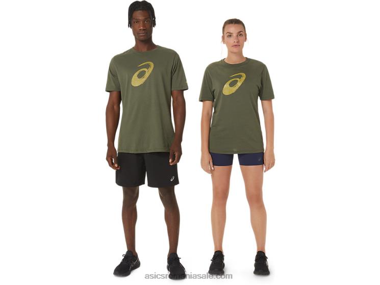 Asics pânză de măsline tricou cu mânecă scurtă cu pensulă ZF4641258