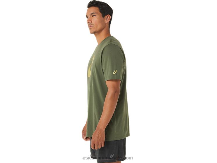 Asics pânză de măsline tricou cu mânecă scurtă cu pensulă ZF4641258
