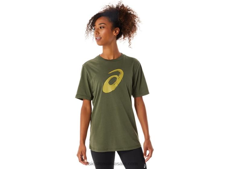 Asics pânză de măsline tricou cu mânecă scurtă cu pensulă ZF4641258
