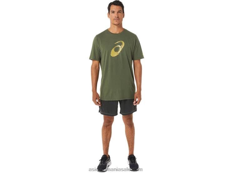 Asics pânză de măsline tricou cu mânecă scurtă cu pensulă ZF4641258