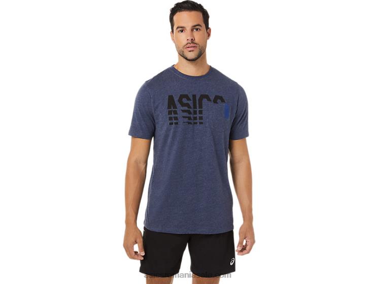 Asics peaton heather tricou cu mânecă scurtă în dungi ZF4641731