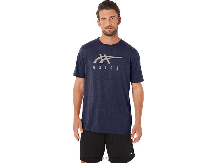 Asics peaton heather tricou cu mânecă scurtă în dungi ZF46423