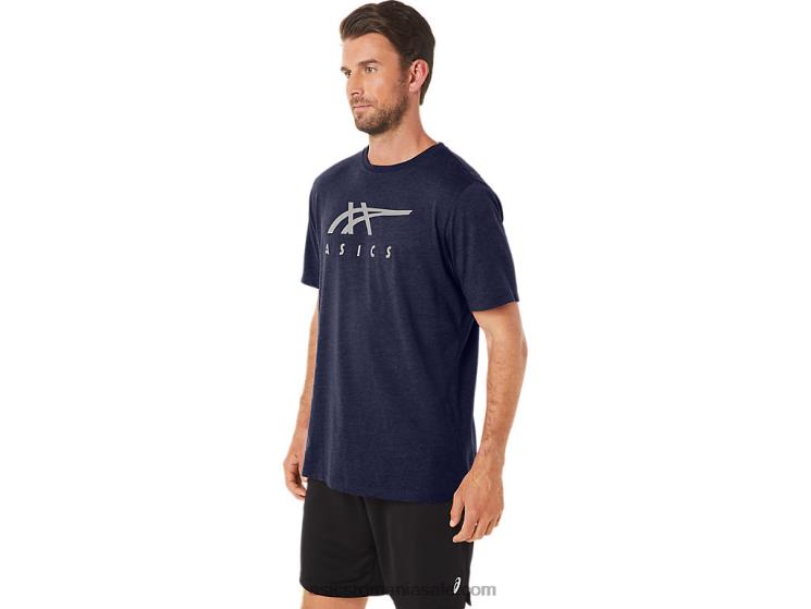 Asics peaton heather tricou cu mânecă scurtă în dungi ZF46423