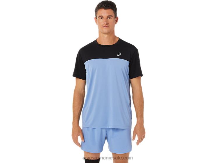 Asics performanță armonie negru/albastru top cu mânecă scurtă pentru bărbați ZF4641320