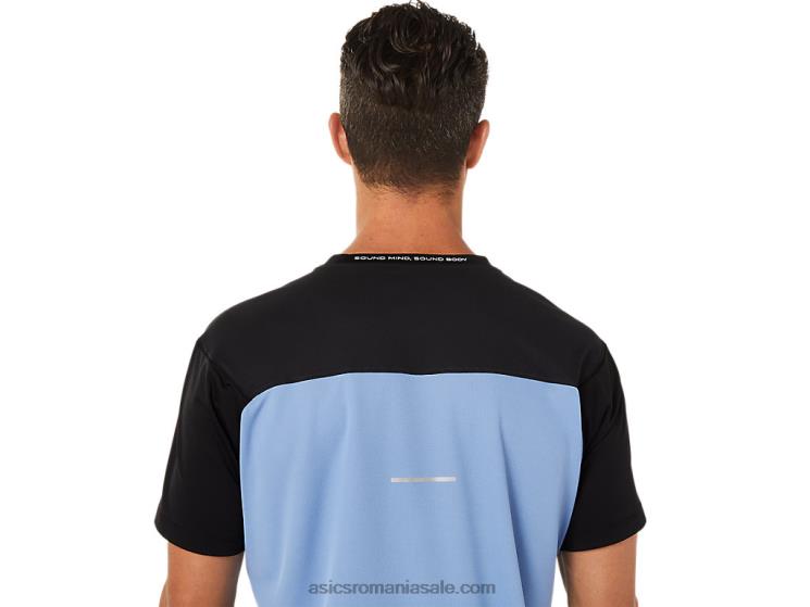 Asics performanță armonie negru/albastru top cu mânecă scurtă pentru bărbați ZF4641320