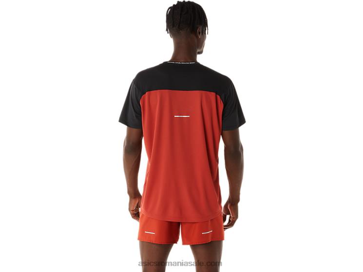 Asics performanță black/spice latte top cu mânecă scurtă pentru bărbați ZF464272