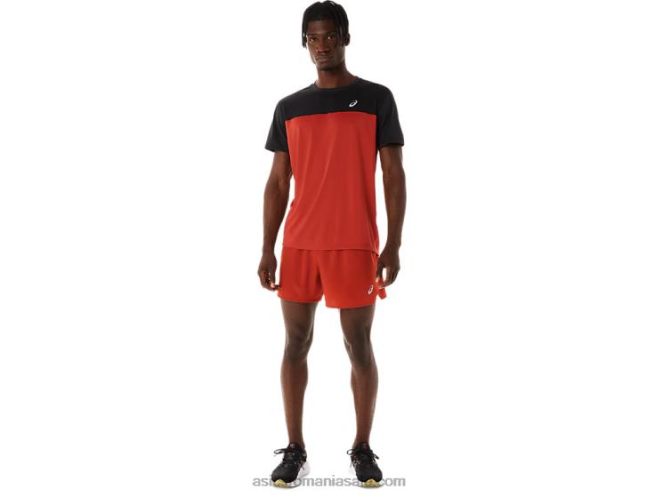 Asics performanță black/spice latte top cu mânecă scurtă pentru bărbați ZF464272