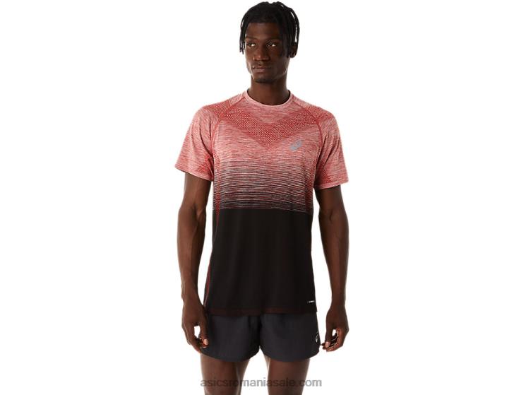Asics performanță black/spice latte top fără cusături pentru bărbați cu mânecă scurtă ZF464119