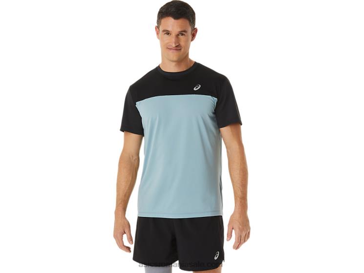 Asics performanță negru/oțel ușor top cu mânecă scurtă pentru bărbați ZF4641028