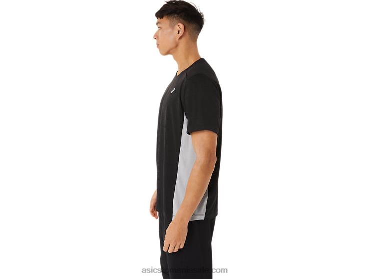 Asics performance black/sheet rock trena bărbătească sana cu mânecă scurtă ZF4641356