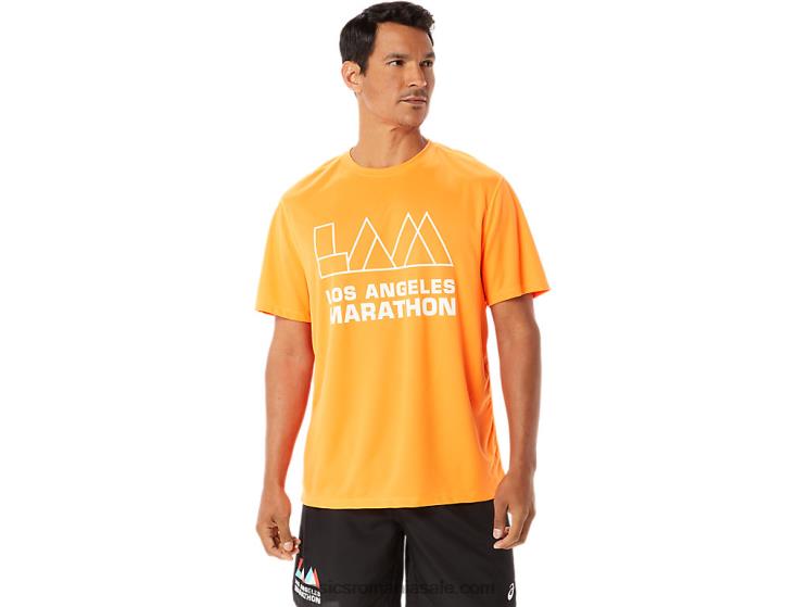 Asics portocaliu șocant mânecă scurtă lam ready-set ii pentru bărbați ZF4641342