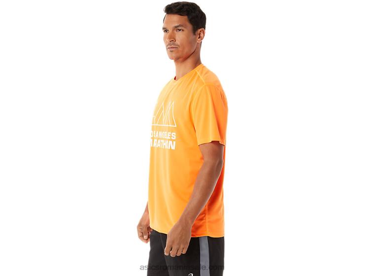 Asics portocaliu șocant mânecă scurtă lam ready-set ii pentru bărbați ZF4641342